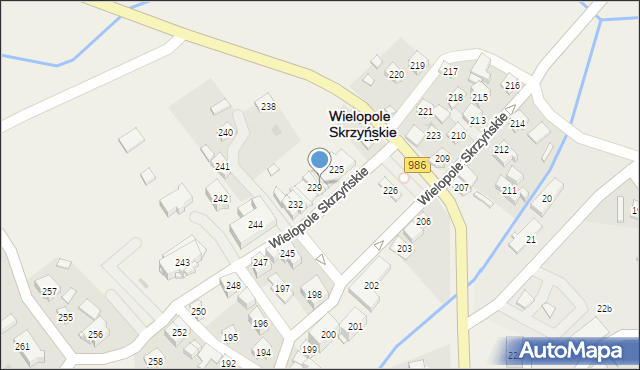 Wielopole Skrzyńskie, Wielopole Skrzyńskie, 228, mapa Wielopole Skrzyńskie