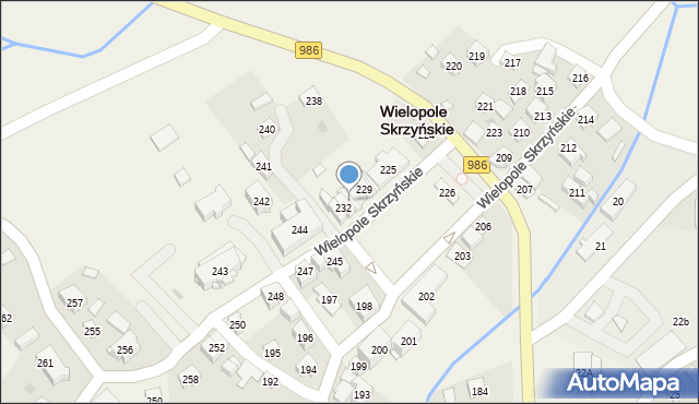 Wielopole Skrzyńskie, Wielopole Skrzyńskie, 231, mapa Wielopole Skrzyńskie