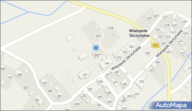 Wielopole Skrzyńskie, Wielopole Skrzyńskie, 242, mapa Wielopole Skrzyńskie