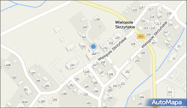 Wielopole Skrzyńskie, Wielopole Skrzyńskie, 244, mapa Wielopole Skrzyńskie