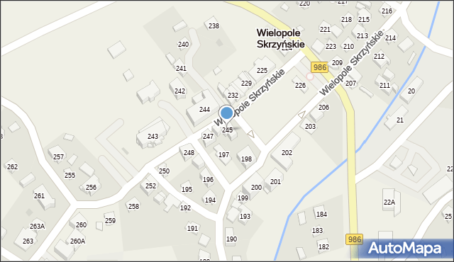 Wielopole Skrzyńskie, Wielopole Skrzyńskie, 245, mapa Wielopole Skrzyńskie