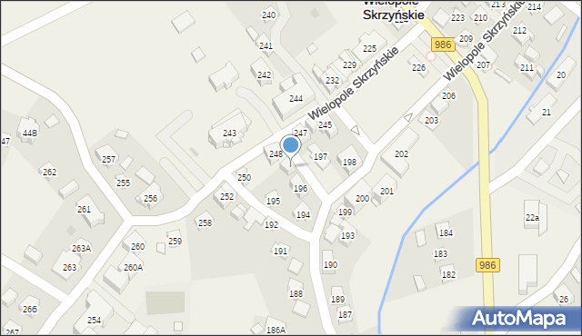 Wielopole Skrzyńskie, Wielopole Skrzyńskie, 249, mapa Wielopole Skrzyńskie