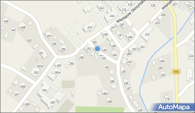 Wielopole Skrzyńskie, Wielopole Skrzyńskie, 251, mapa Wielopole Skrzyńskie