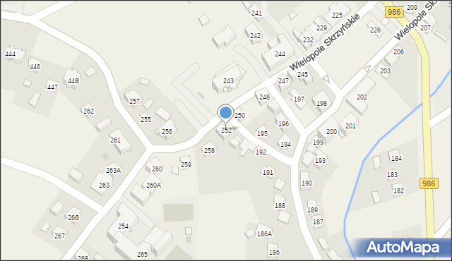 Wielopole Skrzyńskie, Wielopole Skrzyńskie, 252, mapa Wielopole Skrzyńskie