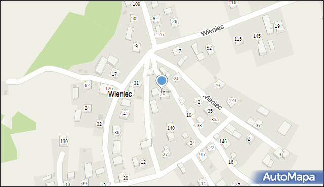 Wieniec, Wieniec, 10, mapa Wieniec