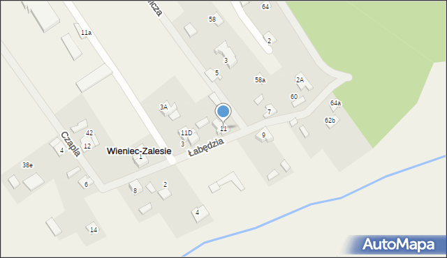 Wieniec-Zalesie, Wieniec-Zalesie, 11, mapa Wieniec-Zalesie