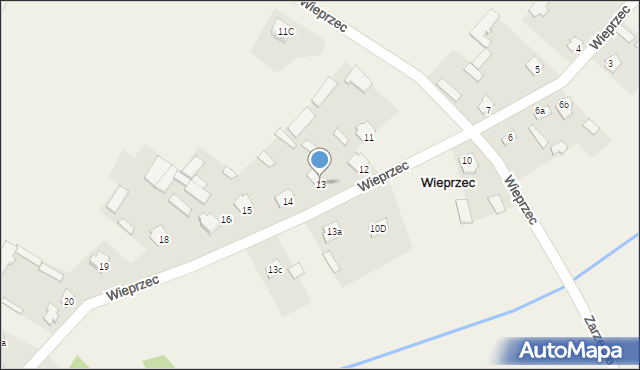 Wieprzec, Wieprzec, 13, mapa Wieprzec