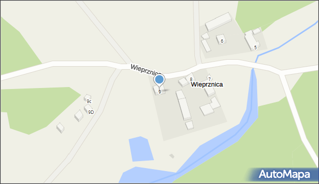 Wieprznica, Wieprznica, 9, mapa Wieprznica