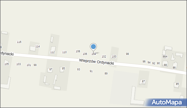 Wieprzów Ordynacki, Wieprzów Ordynacki, 104, mapa Wieprzów Ordynacki