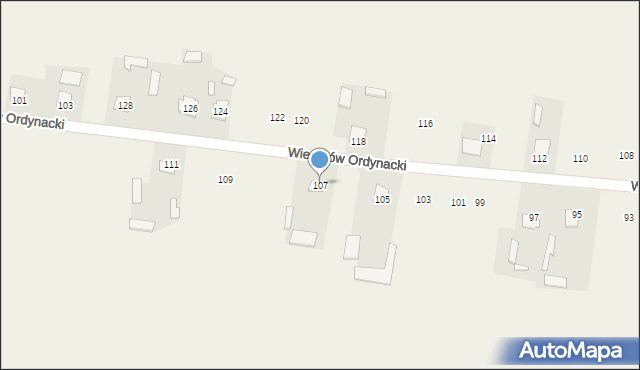 Wieprzów Ordynacki, Wieprzów Ordynacki, 107, mapa Wieprzów Ordynacki