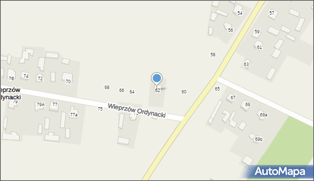 Wieprzów Ordynacki, Wieprzów Ordynacki, 62, mapa Wieprzów Ordynacki