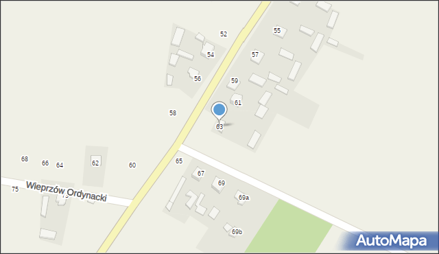 Wieprzów Ordynacki, Wieprzów Ordynacki, 63, mapa Wieprzów Ordynacki