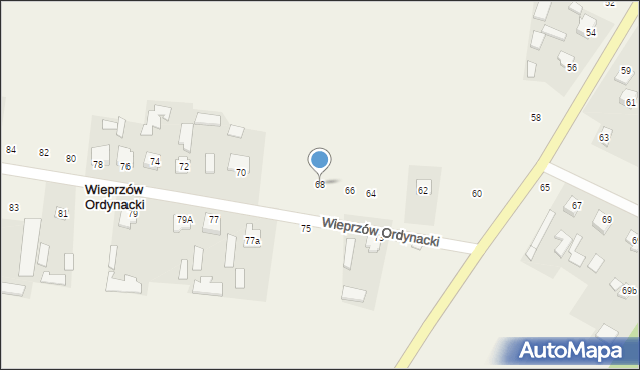 Wieprzów Ordynacki, Wieprzów Ordynacki, 68, mapa Wieprzów Ordynacki