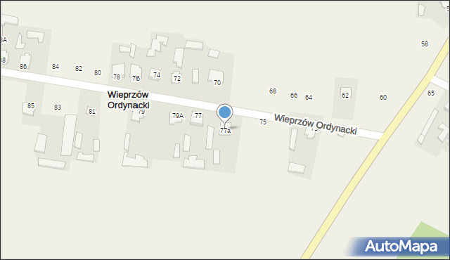 Wieprzów Ordynacki, Wieprzów Ordynacki, 77a, mapa Wieprzów Ordynacki