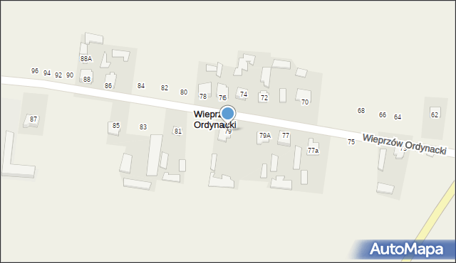 Wieprzów Ordynacki, Wieprzów Ordynacki, 79, mapa Wieprzów Ordynacki