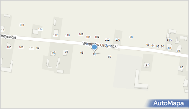 Wieprzów Ordynacki, Wieprzów Ordynacki, 91, mapa Wieprzów Ordynacki