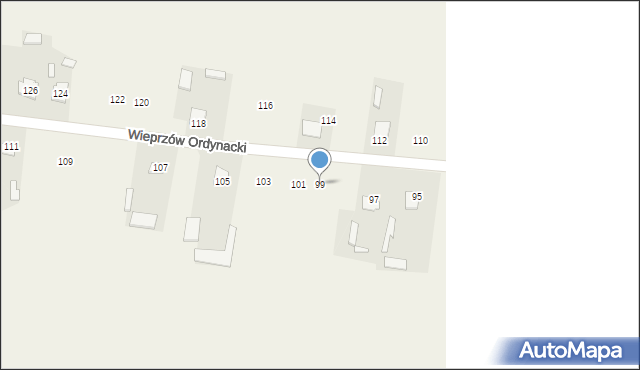 Wieprzów Ordynacki, Wieprzów Ordynacki, 99, mapa Wieprzów Ordynacki