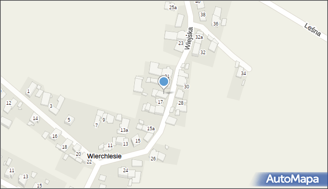 Wierchlesie, Wiejska, 19, mapa Wierchlesie
