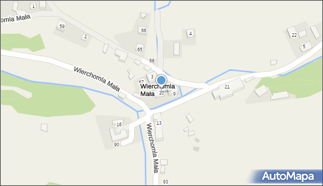 Wierchomla Mała, Wierchomla Mała, 10, mapa Wierchomla Mała