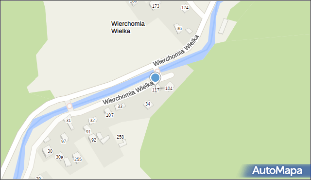 Wierchomla Wielka, Wierchomla Wielka, 117, mapa Wierchomla Wielka