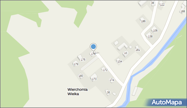 Wierchomla Wielka, Wierchomla Wielka, 176, mapa Wierchomla Wielka