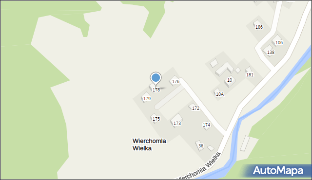 Wierchomla Wielka, Wierchomla Wielka, 178, mapa Wierchomla Wielka