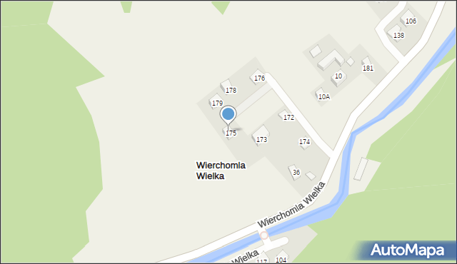 Wierchomla Wielka, Wierchomla Wielka, 180, mapa Wierchomla Wielka