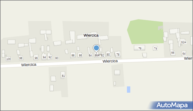 Wiercica, Wiercica, 84A, mapa Wiercica