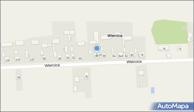 Wiercica, Wiercica, 88, mapa Wiercica