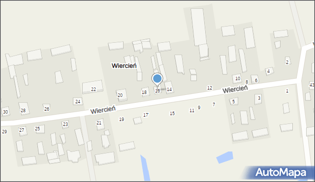 Wiercień, Wiercień, 16, mapa Wiercień