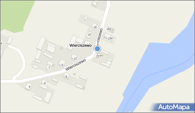 Wierciszewo, Wierciszewo, 13, mapa Wierciszewo