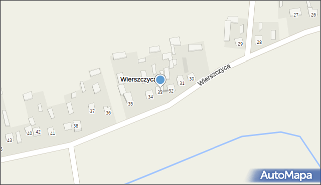 Wierszczyca, Wierszczyca, 33, mapa Wierszczyca