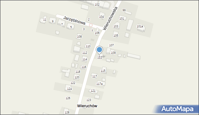 Wieruchów, Wieruchowska, 111, mapa Wieruchów