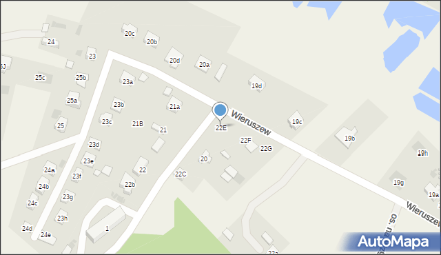 Wieruszew, Wieruszew, 22E, mapa Wieruszew