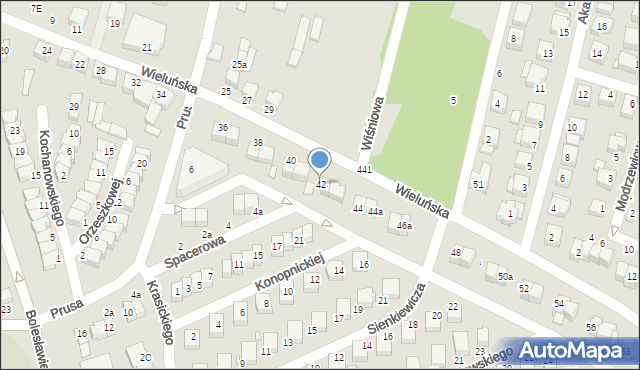 Wieruszów, Wieluńska, 42, mapa Wieruszów