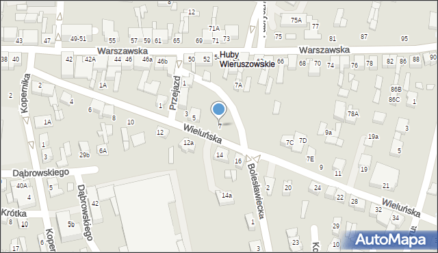Wieruszów, Wieluńska, 7, mapa Wieruszów