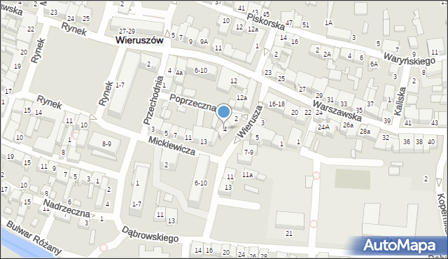 Wieruszów, Wierusza Klemensa, 4, mapa Wieruszów