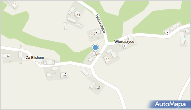 Wieruszyce, Wieruszyce, 13, mapa Wieruszyce