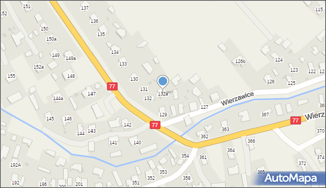 Wierzawice, Wierzawice, 132a, mapa Wierzawice