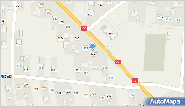 Wierzawice, Wierzawice, 301, mapa Wierzawice