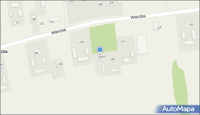 Wierzba, Wierzba, 107, mapa Wierzba
