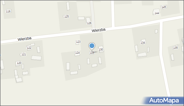 Wierzba, Wierzba, 129, mapa Wierzba