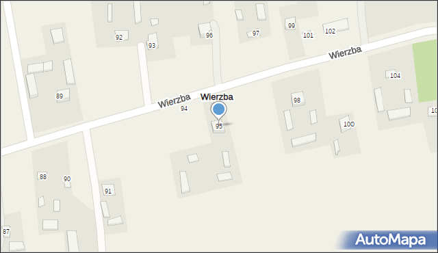 Wierzba, Wierzba, 95, mapa Wierzba