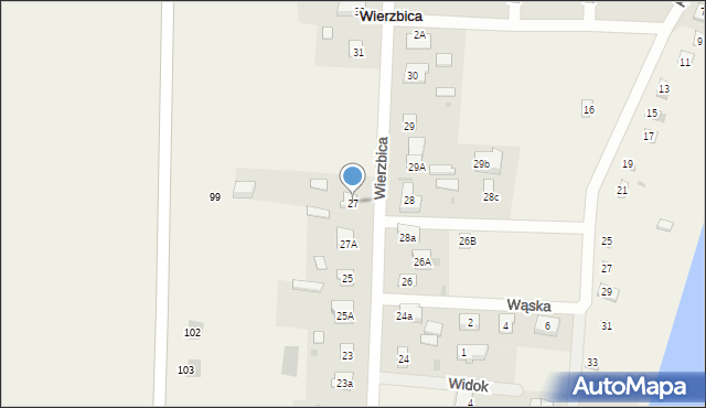 Wierzbica, Wierzbica, 27, mapa Wierzbica