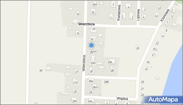 Wierzbica, Wierzbica, 29, mapa Wierzbica