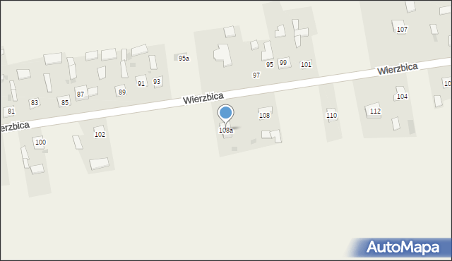 Wierzbica, Wierzbica, 108a, mapa Wierzbica