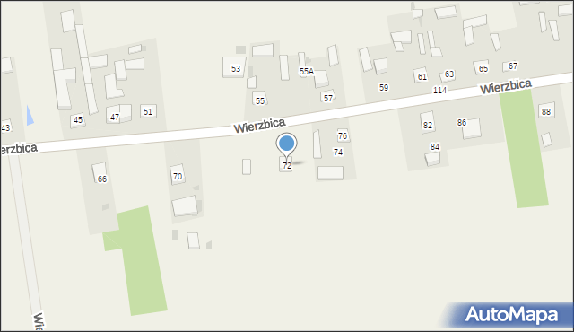 Wierzbica, Wierzbica, 72, mapa Wierzbica