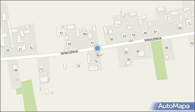 Wierzbica, Wierzbica, 76, mapa Wierzbica