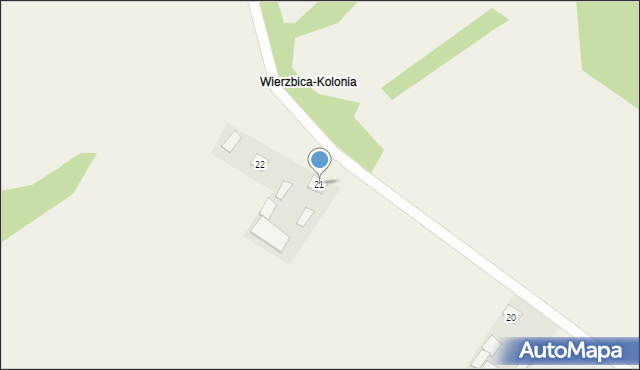 Wierzbica, Wierzbica, 21, mapa Wierzbica