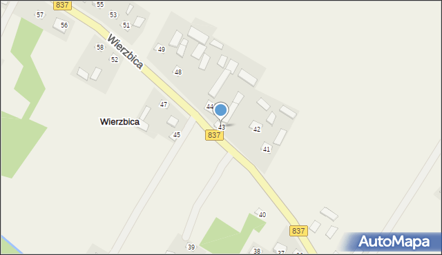 Wierzbica, Wierzbica, 43, mapa Wierzbica